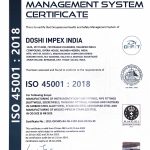 ISO Certificate for Doshi impex India