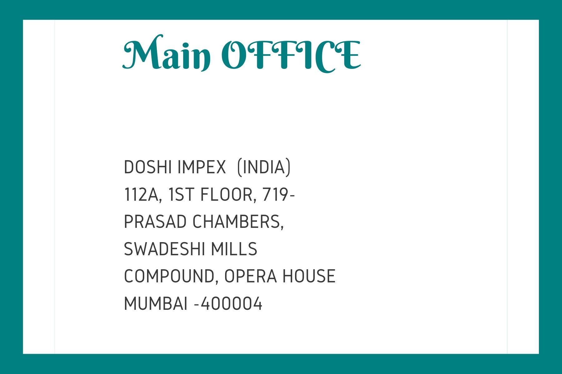 Doshi Impex India Mumbai Address